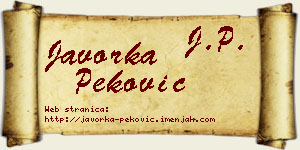 Javorka Peković vizit kartica